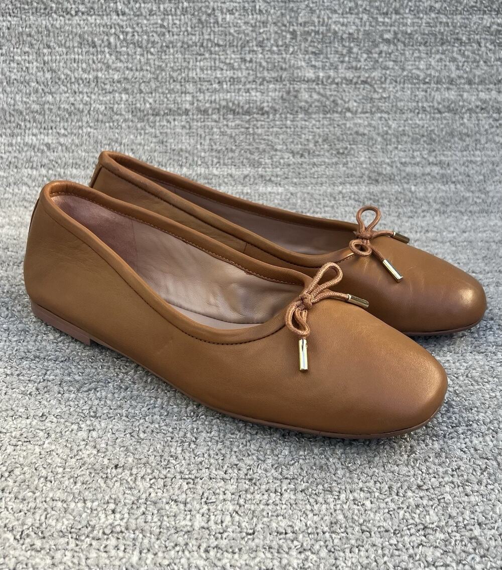 NORDSTROM Noelsie Leather Upper Ballet Flats Women's Size 6.5 US NEW